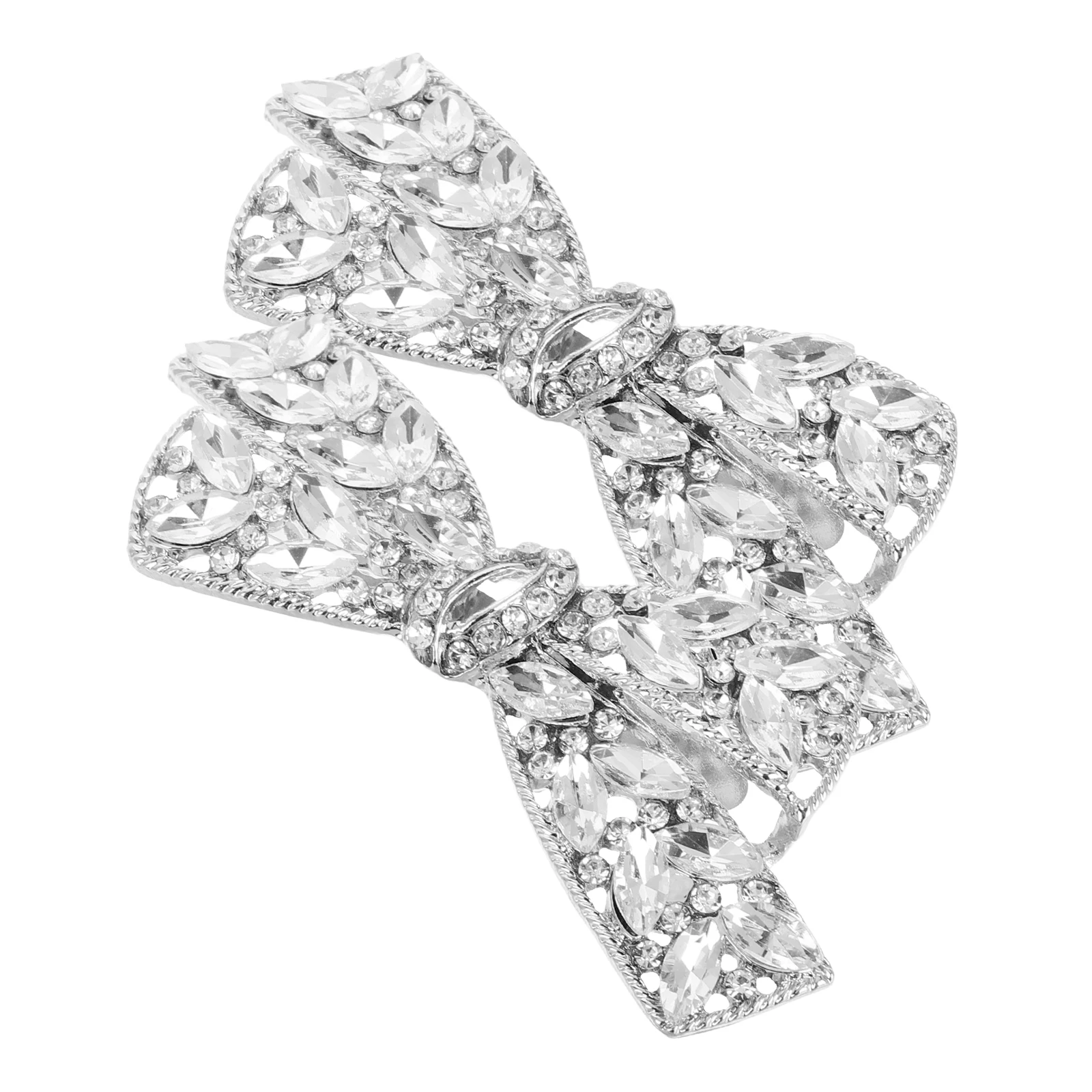 

Detachable Decorative Buckles Crystal Rhinestones Metal Bow Wedding Rhinestones Bow Shoe Buckle Accessories Shoe Jewelry