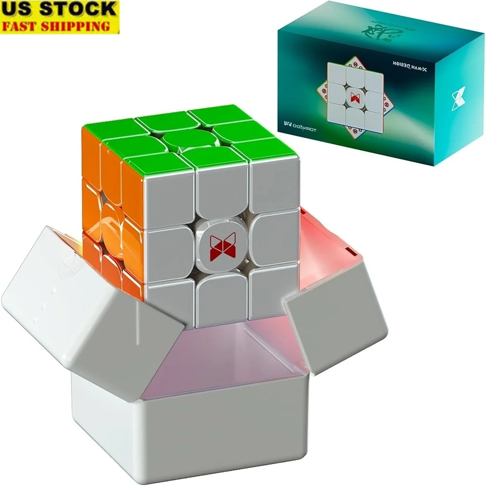 

2024 Magnetic Speed Cube QY X Man Tornado V4 M Flagship 3x3 Smooth Turning High-Speed Competition Speedcubing Durable Design
