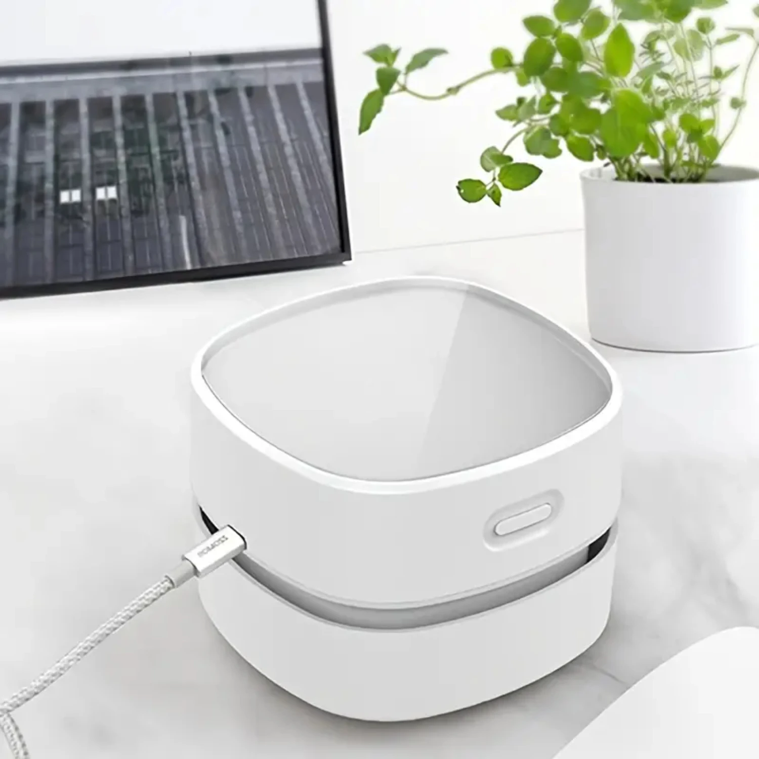 Portable Rechargeable Small Office Desktop Computer Keyboard Eraser Dust Clean Desk Table Mini Vacuum Cleaner Smart Tabletop Dus