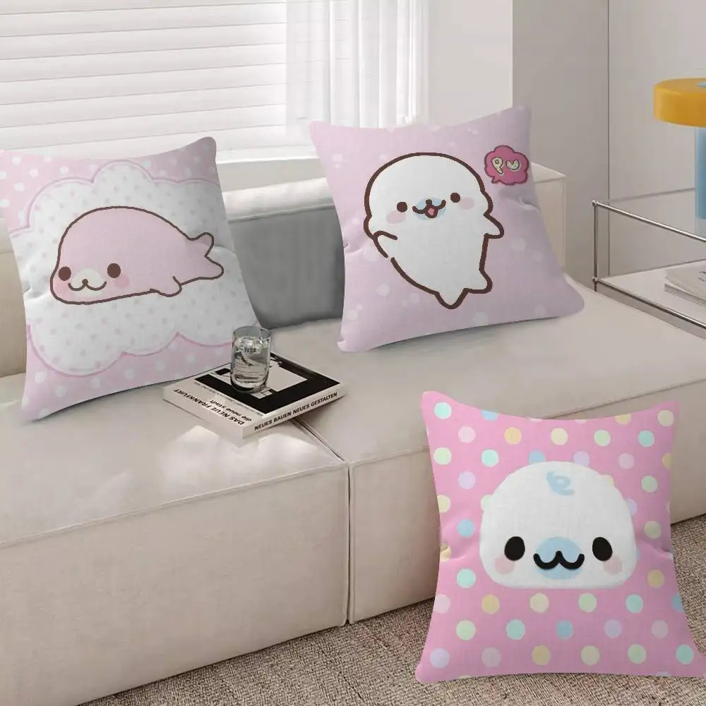 CUTE M-Mamegoma Seal Decorative Room Aesthetics Pillow Case Home Decor Bedroom Sofa Bed Couch Pillow Cover 45x45