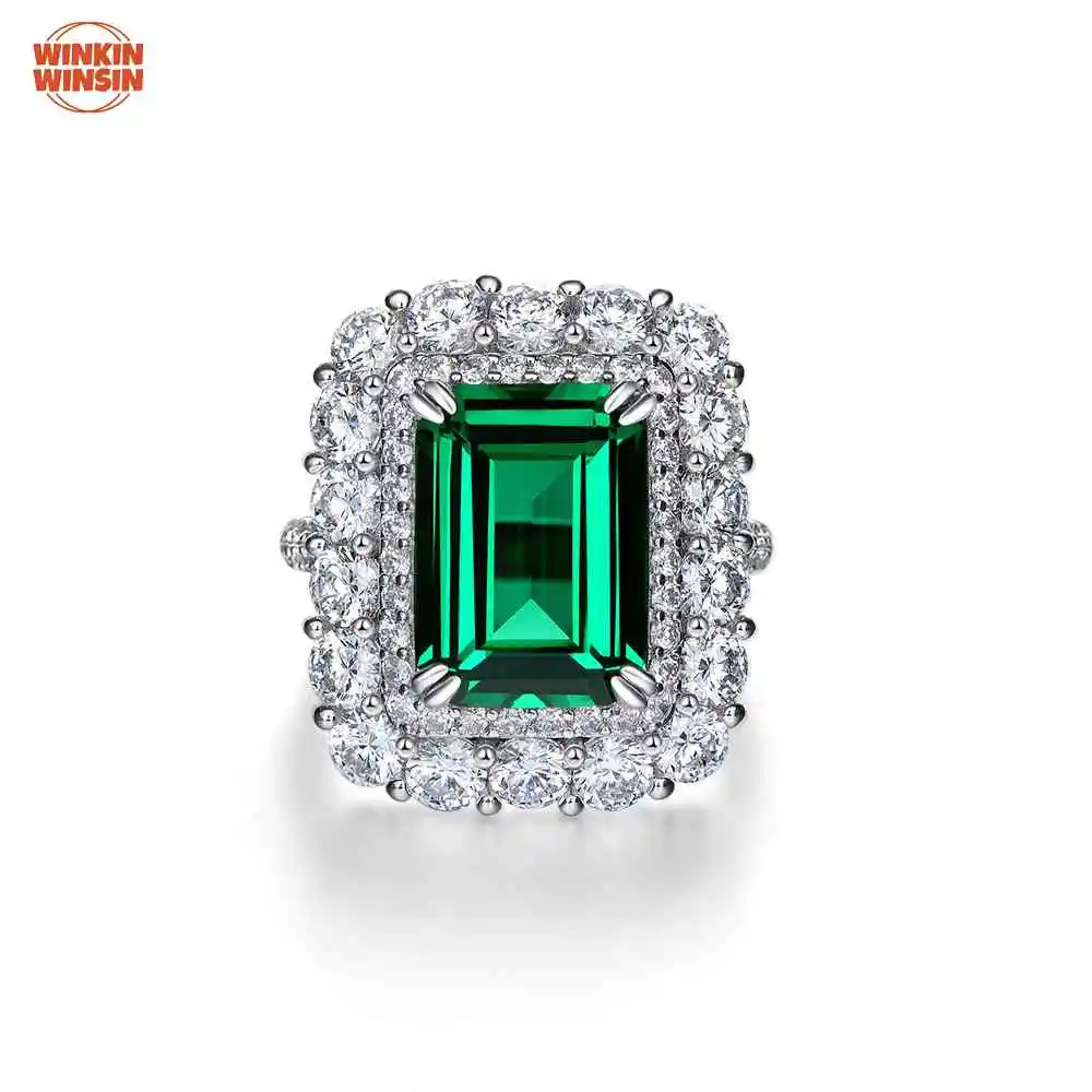 

Winkin Winsin S925 Sterling Silver Vintage 10 Carat High Carbon Diamond Ring For Women
