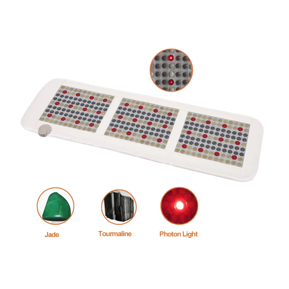 

2025POP RELAX photon jade tourmaline mattress price led light mat PEMF VLF FIR thermal massage MAT infrared heating pads