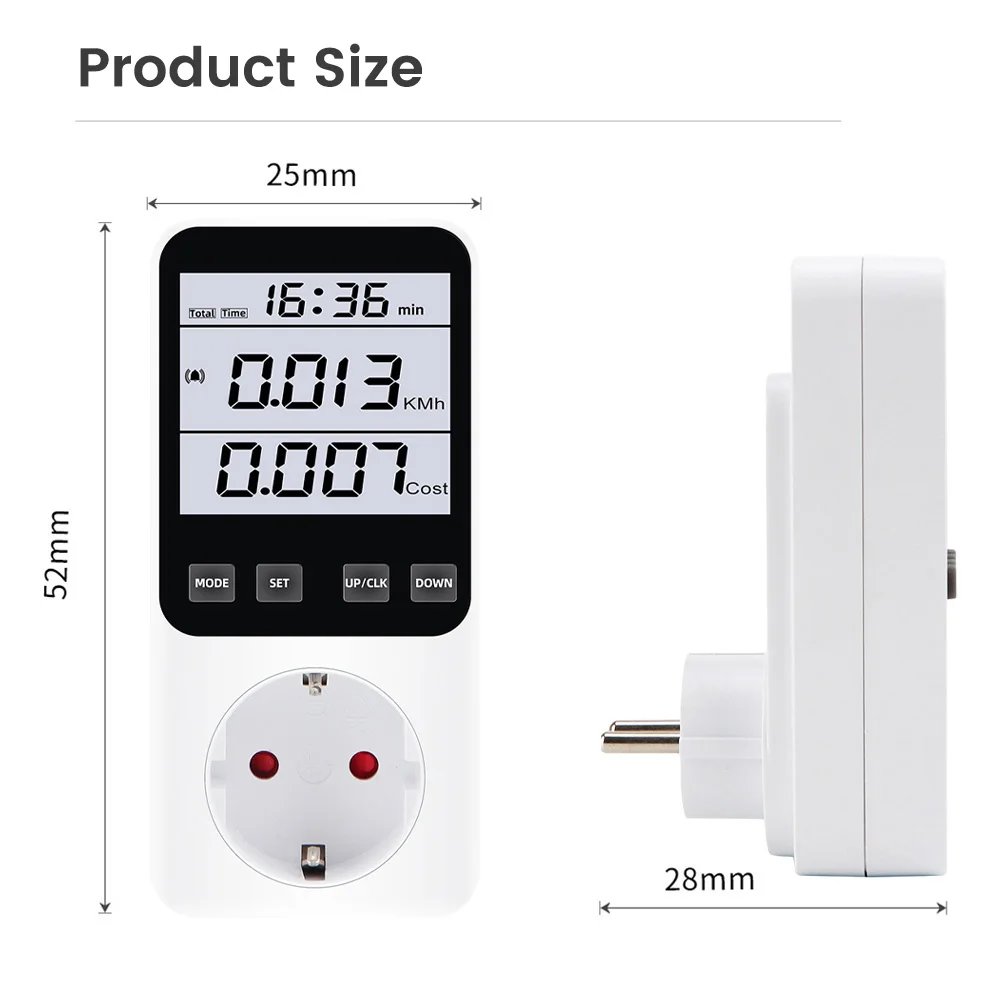 Wielofunkcyjny miernik mocy AC110V 220V Monitorowanie mocy w czasie rzeczywistym ponad limitu alarmu LED cyfrowy wyświetlacz licznik energii