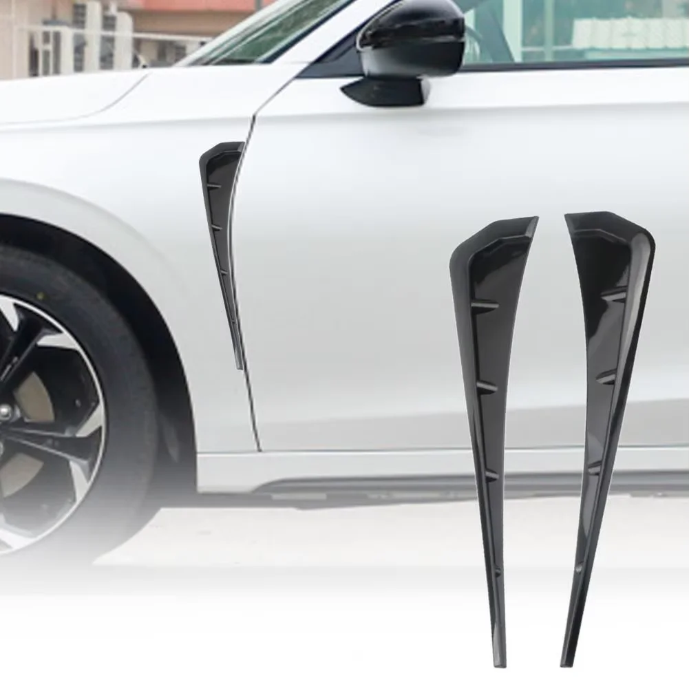 

2Pcs Smooth Durable Surface Car Side Fender Spoiler Self-adhesive Decorative Air Flow Intake Hole Grille Fender Sticker