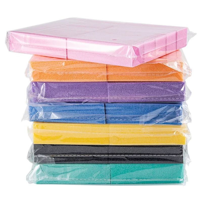 10 ชิ้นเล็บบัฟเฟอร์ชุดทนทานเล็บมือเล็บเท้าดูแลเล็บไฟล์ศิลปะขัดเล็บอะคริลิฟองน้ําสีขาวบัฟเฟอร์