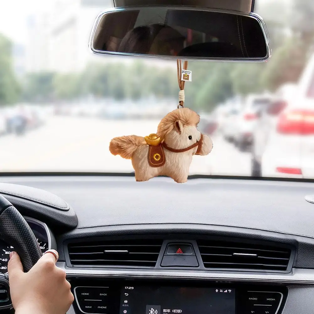 Schattig paard hanger knuffel voor sleutelhanger, rugzak, auto achteruitkijkspiegel ornament decor symboliseert zal binnenkort worden