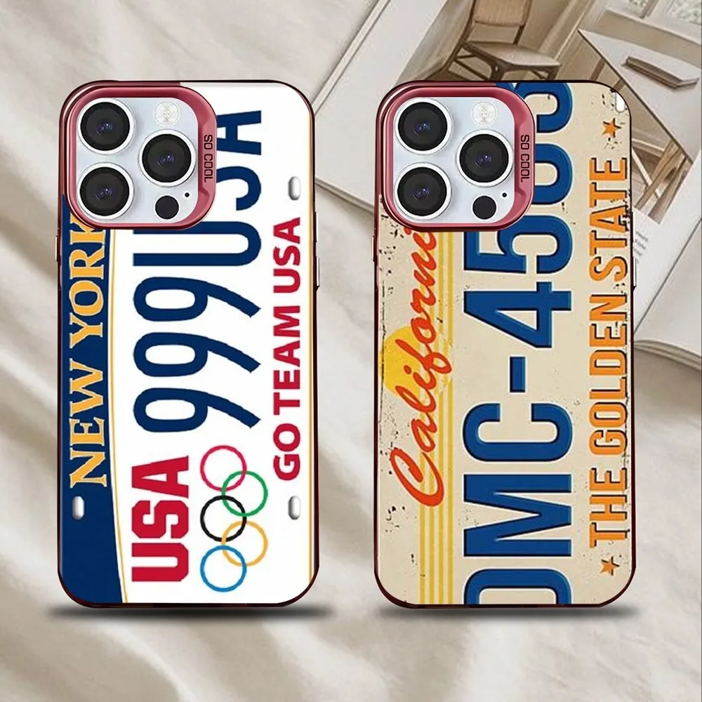 

PLATE LICENSE CALIFORNIA Phone Case For iPhone 16,15,14,13,12,11,Mini,Pro,SE,MAX Pink Matte Silicone Cover