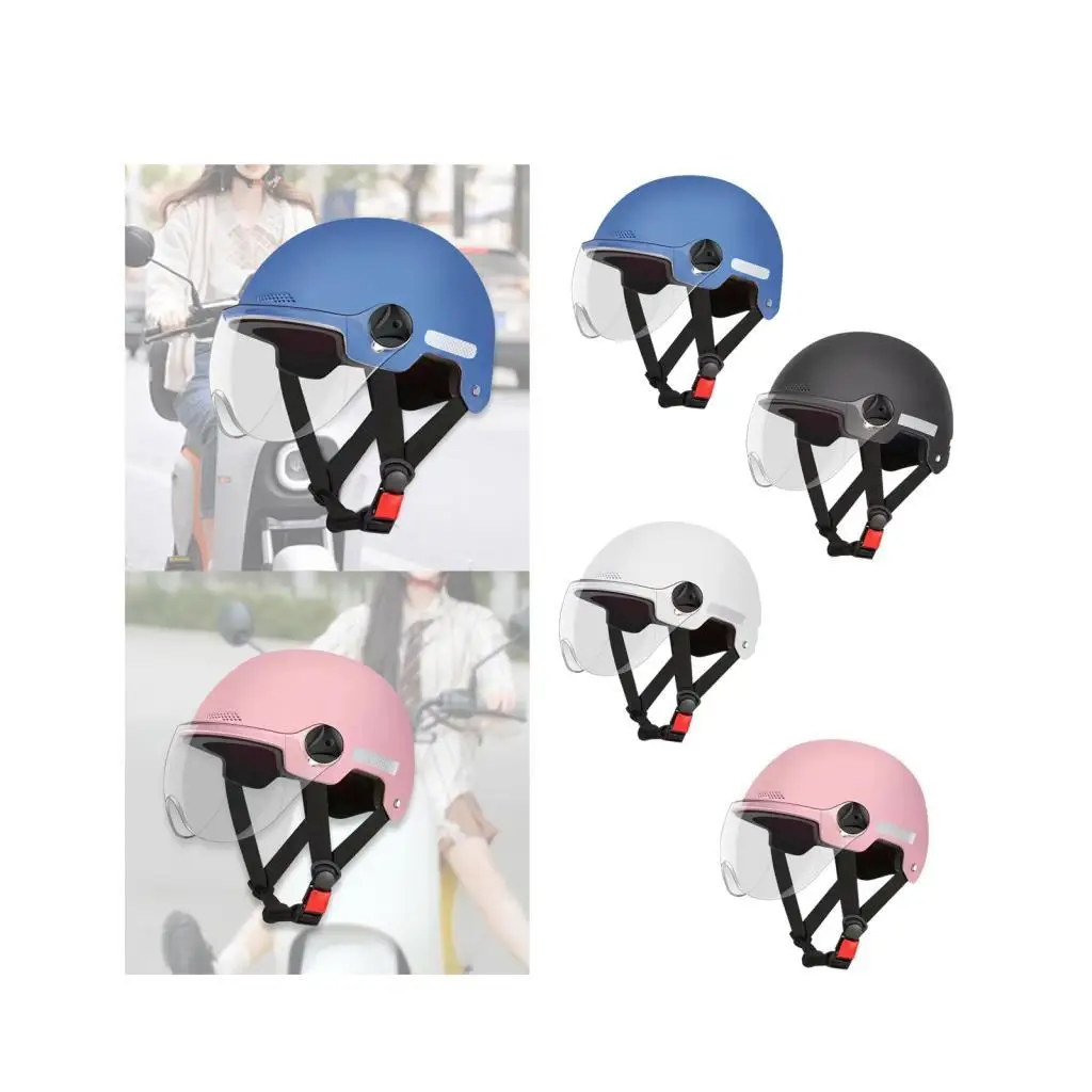 

Мотоциклетный шлем, амортизирующий слой, подкладка, окружность головы от 52 до 60 см, регулируемая, эффективно защищает головы, шлем на половину лица