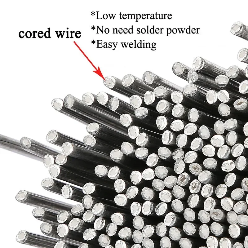 20/10pcs Low Temperature Easy Melt Aluminum Silver Welding Rod Cored Wire 1.6mm/2.0mm Rod Solder No Need Solder Powder Weld Bar