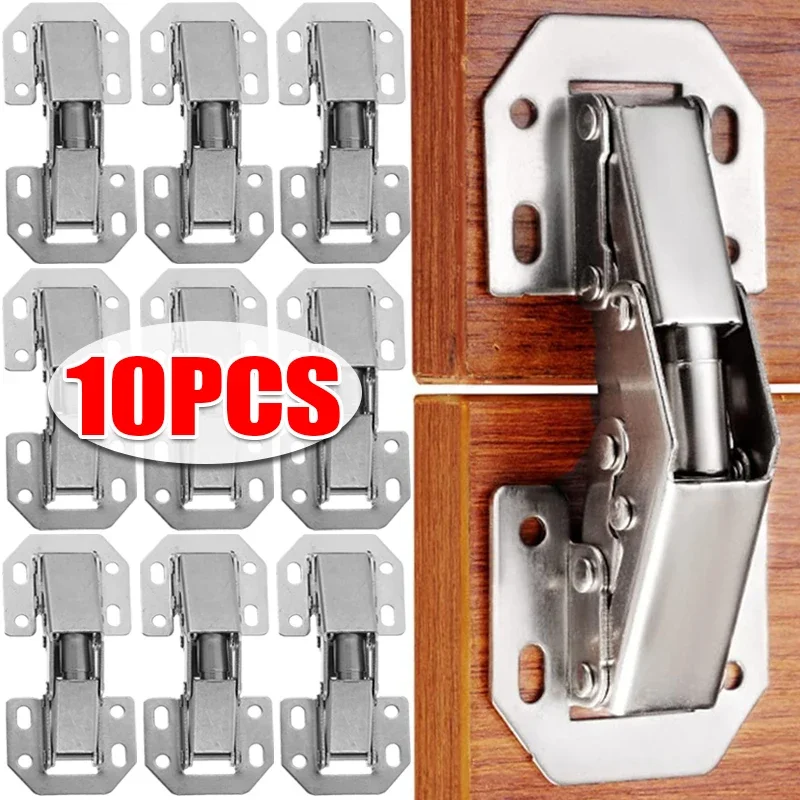 

2-10Pcs Set Cabinet Hinges With Screws No-Drilling Noiseless Hidden Cabinet 90 Degree Hinge Door Soft Close Furniture Hardware