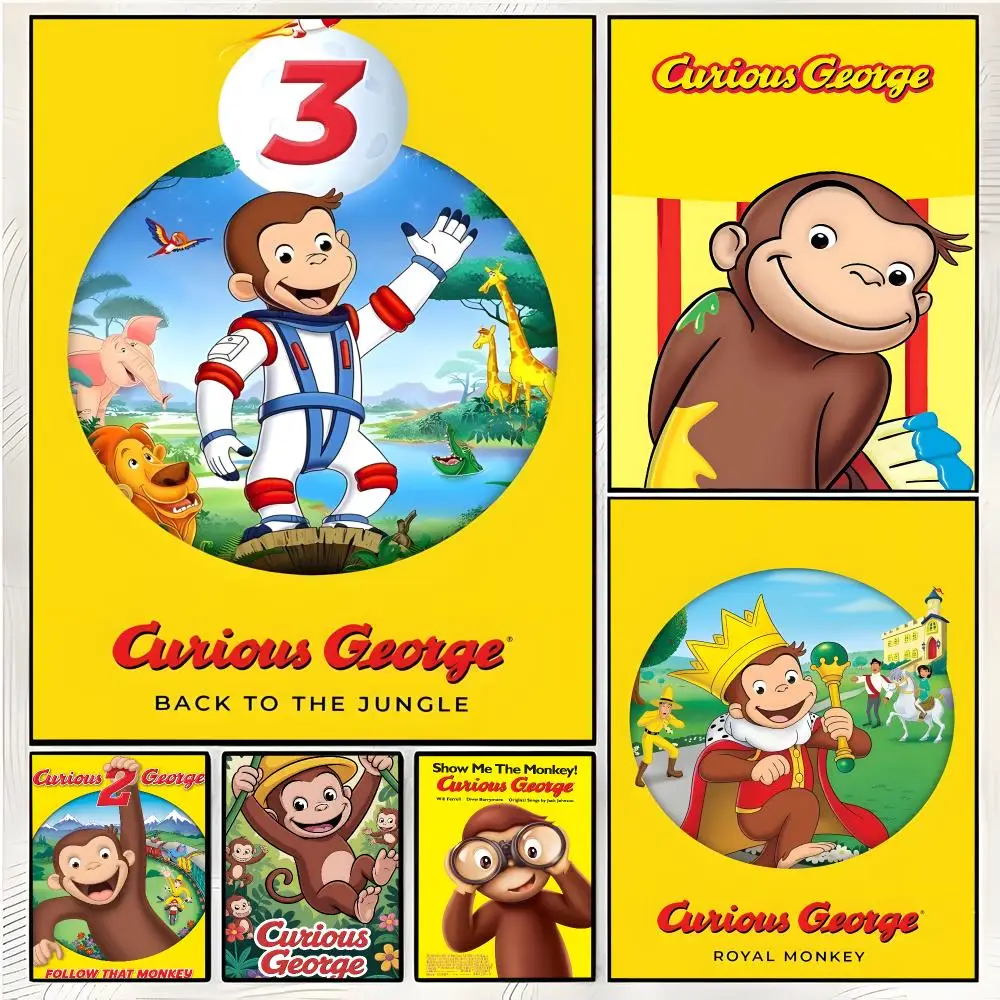 Classic Playful C-Curious George Poster Superior Home Space Pub Indoor Decorative Art & Home Decor