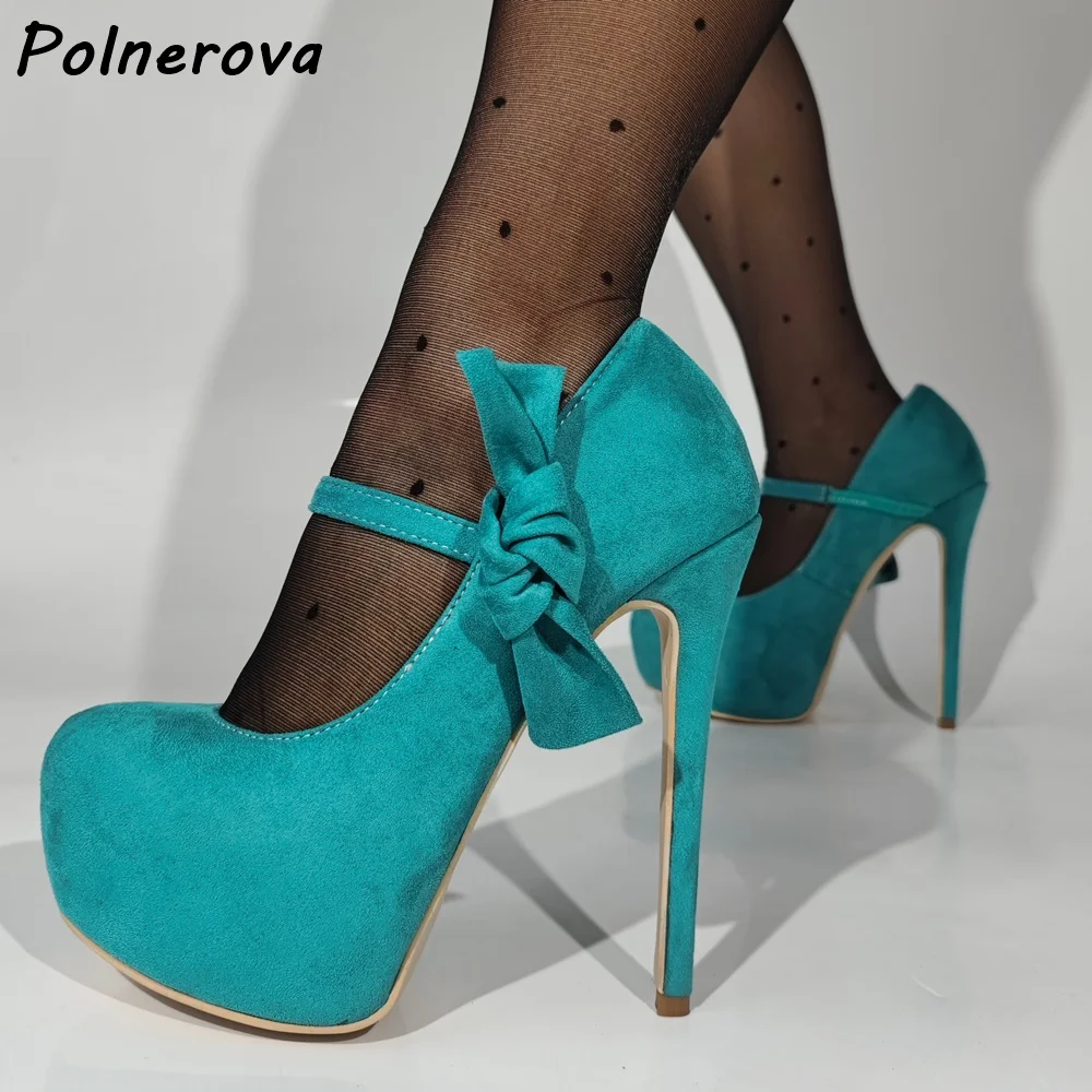 

Malachite Green Shallow Pumps Thin Heels Butterfly Knot Straight Strap Slip On Solid Shoes Women's Elegant Runway Stiletto Shoes