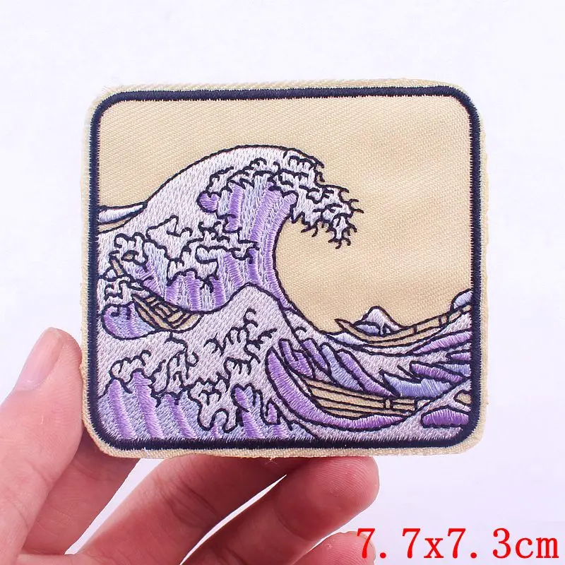 Japan Fish Lucky Cat Mount Fuji Patch Eisen auf Patches für Kleidung bestickte Patches auf Kleidung schmelzbare thermoadhäsive Patch