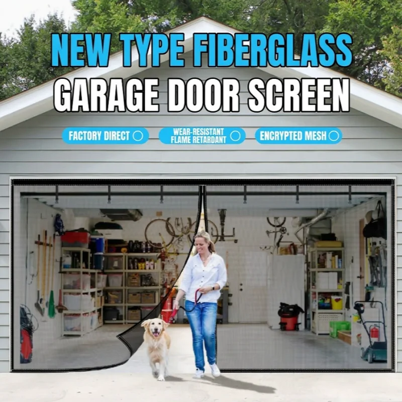 Magnetic Anti- mosqutio Garage Door Curtain Heavy Duty Insect Mosquito Screen Mesh for Garage,Patio,Balcony,Outdoor Use