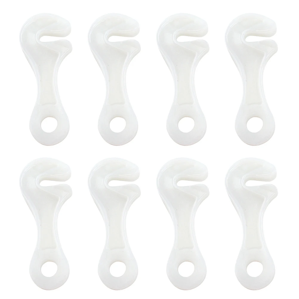 

8pcs Spanner Shaped Windproof Rope Buckles Lightweight Camping Clips Hook Fixing Tool for Tent Awnings