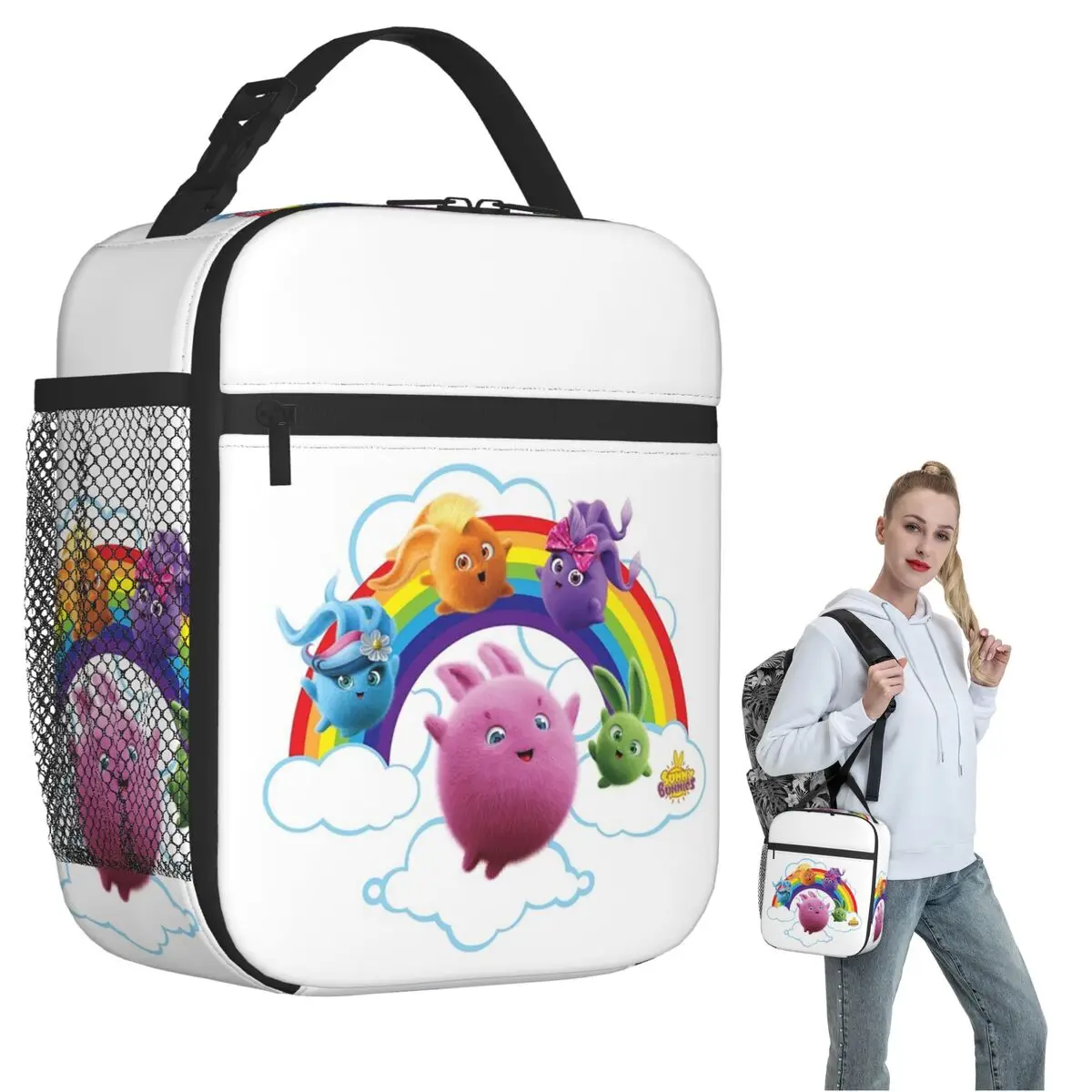 

Sunny Bunnies - Изолированная сумка для обеда Rainbow Bunnies для женщин и детей, герметичные контейнеры для еды, термосумка для обеда