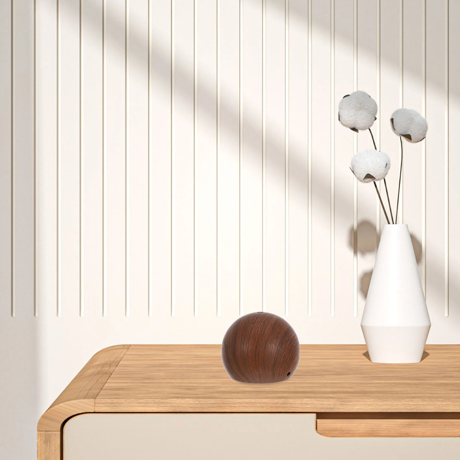 

Iron Metal Round Ball Table Lamp Base Walnut Color Modern Nordic Style Living Room Desk Lamp Globe Base Decorative Lighting