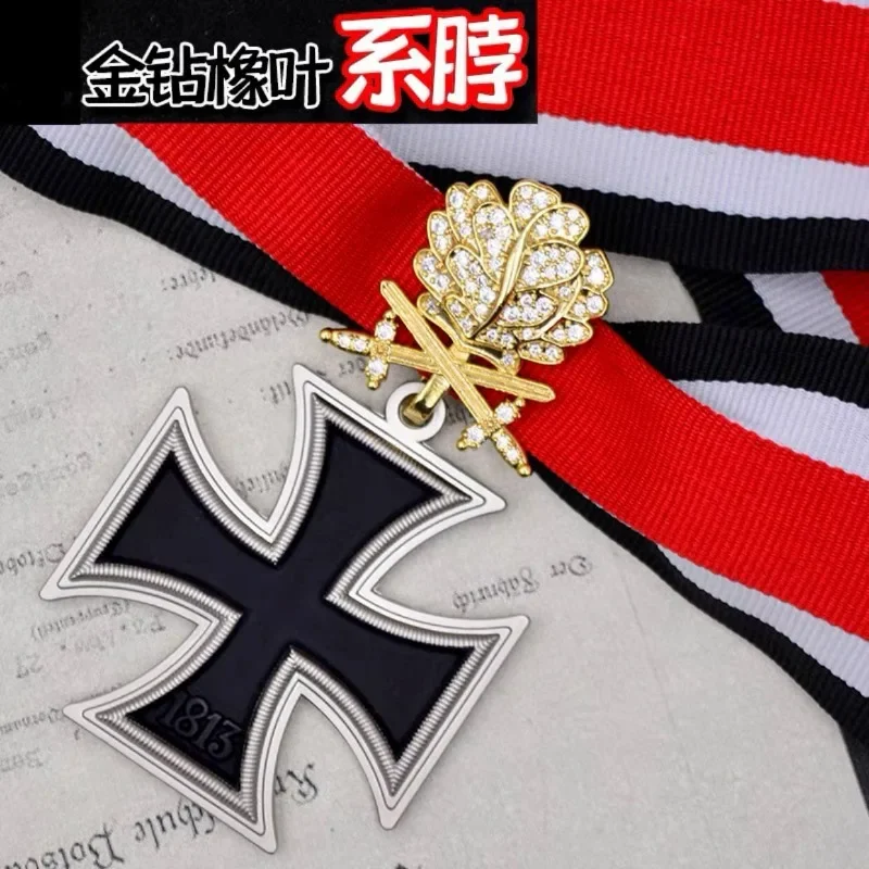 39 Edition German Iron Cross Emblem Oak Leaf Gold Silver Diamond Knight Medal Reproduction Commemorative Medal Badge