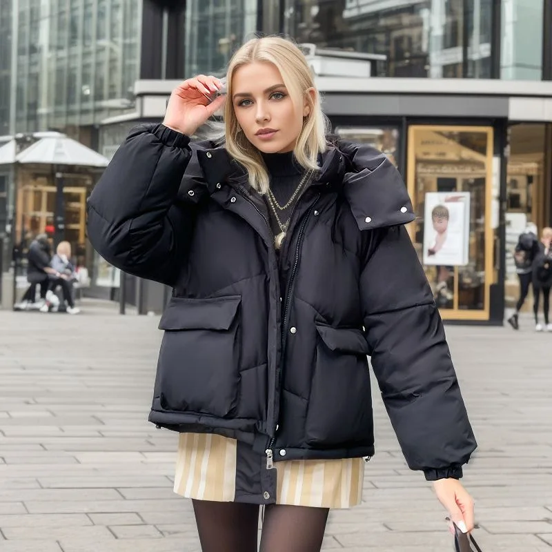 Women's Short down Cotton-Padded Jacket Warm Autumn Winter Coat Thick Bread Clothing Style