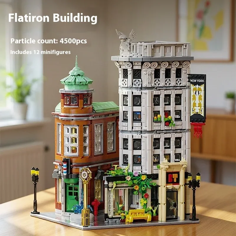 4500 ELEMENTÓW Flatiron Building Zestaw Budynków Miejskich 12 Figurki Architektura Miejska Modułowe Klocki Model Zestaw Zabawek Prezent na Boże Narodzenie