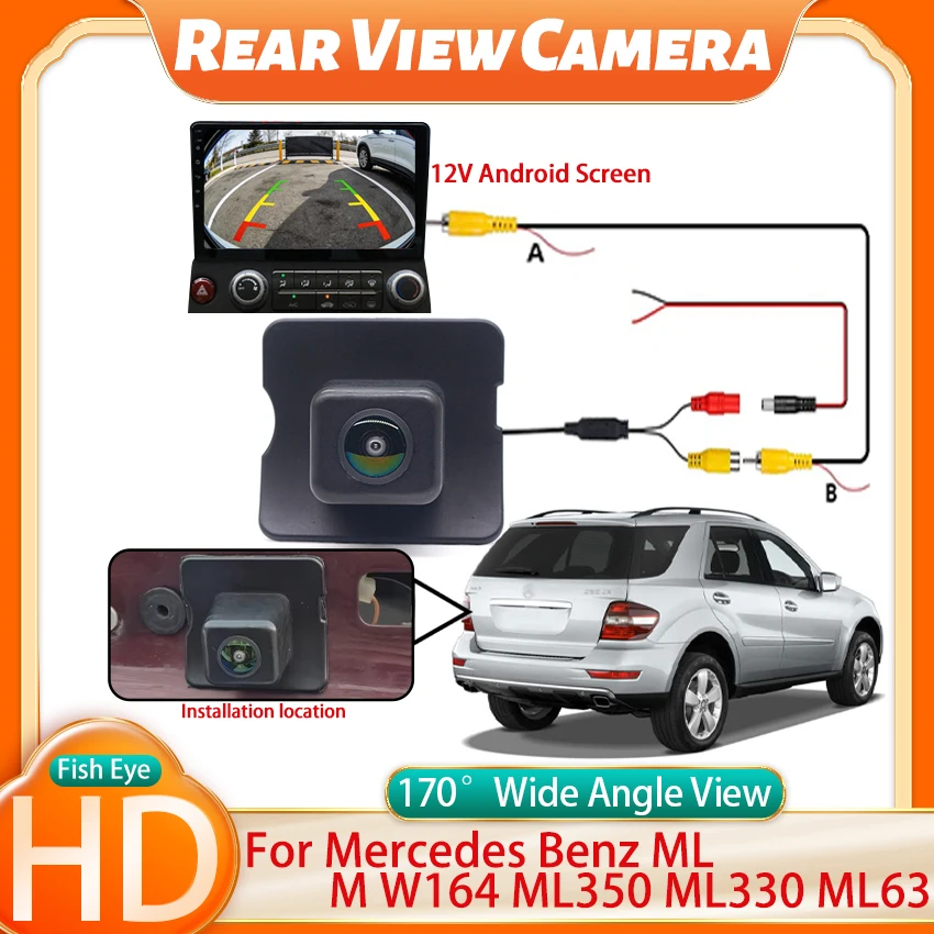 HD NTSC Car Rear View Reverse Camera For Mercedes Benz ML M W164 ML350 ML330 ML63 Wide Angle Waterproof Parking Backup Camera