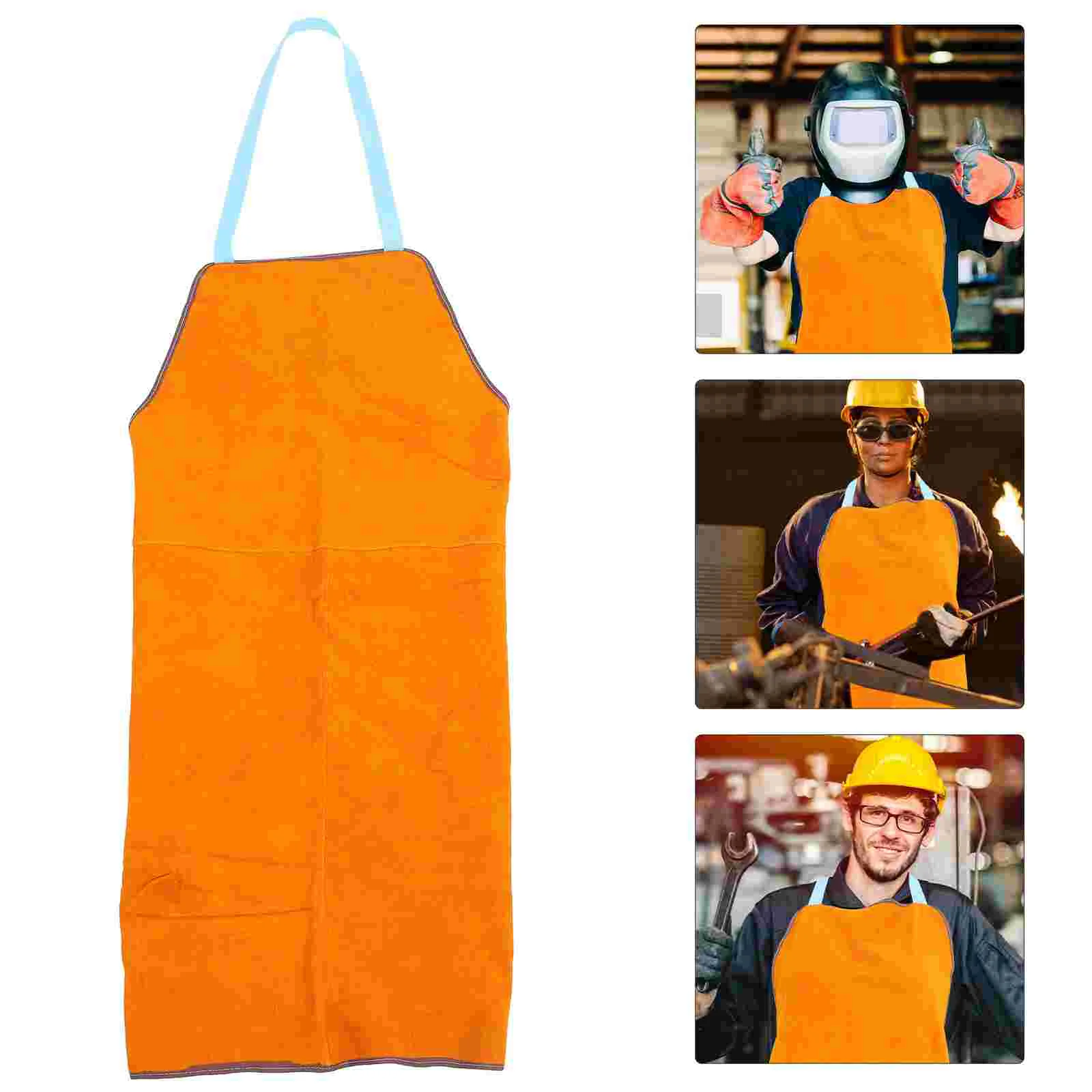 Apron Cowhide Welding Working Clothing Grease Proofing Protective Thicken Electric Bib Clothes Coat