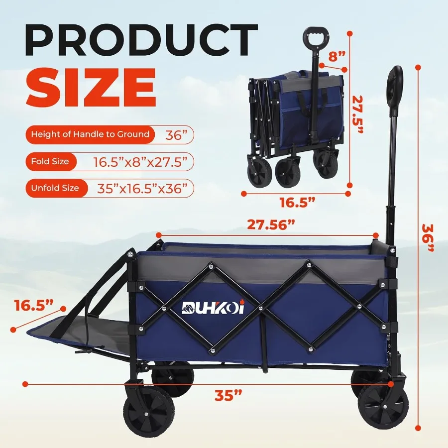 Складной удлиненный универсал на заднюю дверь с колесами, вместимость 350 фунтов, складная универсальная тележка для сада, улицы, продуктов, пляжа, кемпинга P