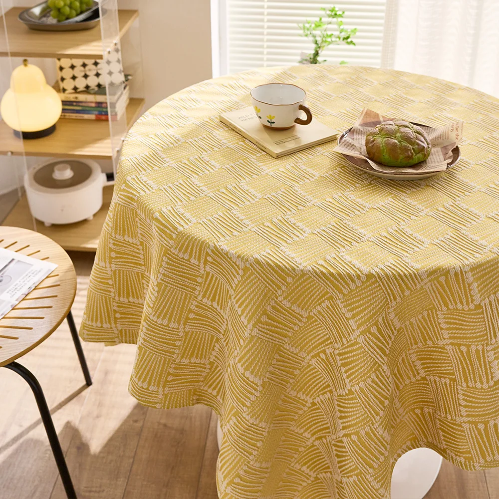 1 Thick Cotton Linen Tablecloth Square Three-Dimensional Pattern Tablecloth Heat-Resistant And Wear-Resistant Tablecloth