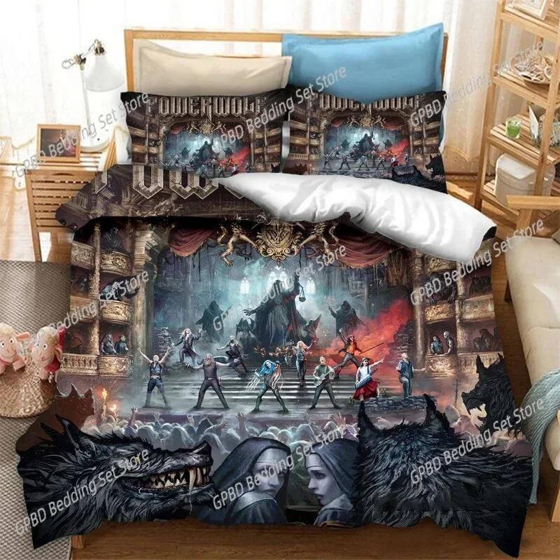 

3D Print Powerwolf Metal Band Bedding Set Single Twin Double Queen King Cal King Size Bed Linen Set