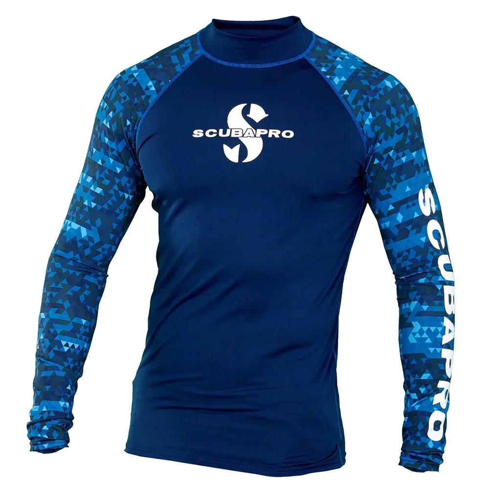 Mens Rash Guard Surfing Suit Uv Sun Protection Long Sleeve Diving Suits Quick Dry Basic Skins Swimming Tight Shirt Sport Clothes