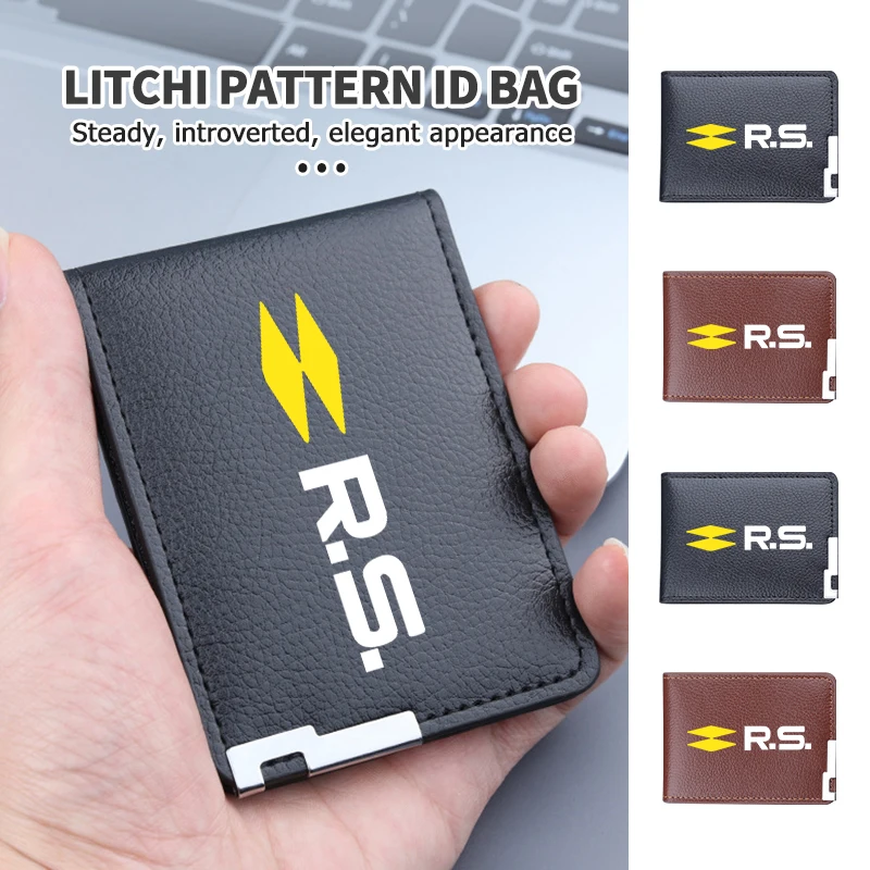 Casual Men PU Litchee Pattern Card Holder Vintage Women Wallets For Renault RS Kadjar Captur Clio Megane 2 3 4 RS Koleos Logan