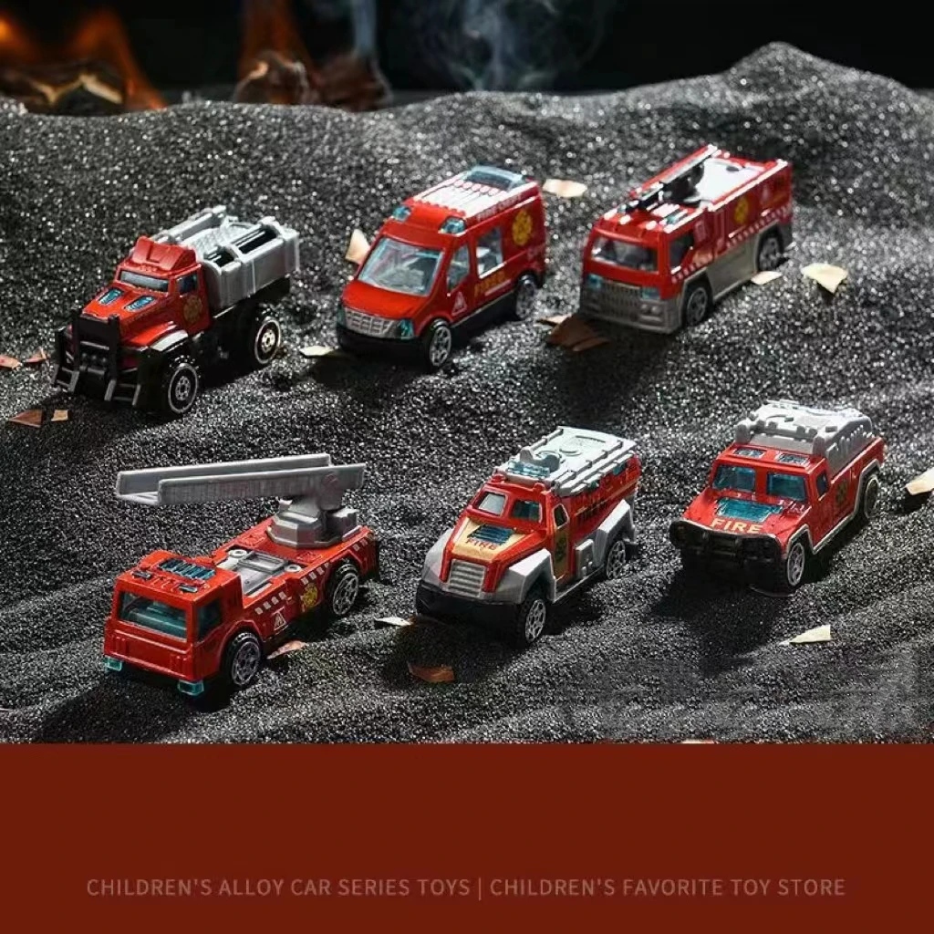 60/2000  Simulation alloy car children glide toy car engineering fire alarm car military series model pendent toys