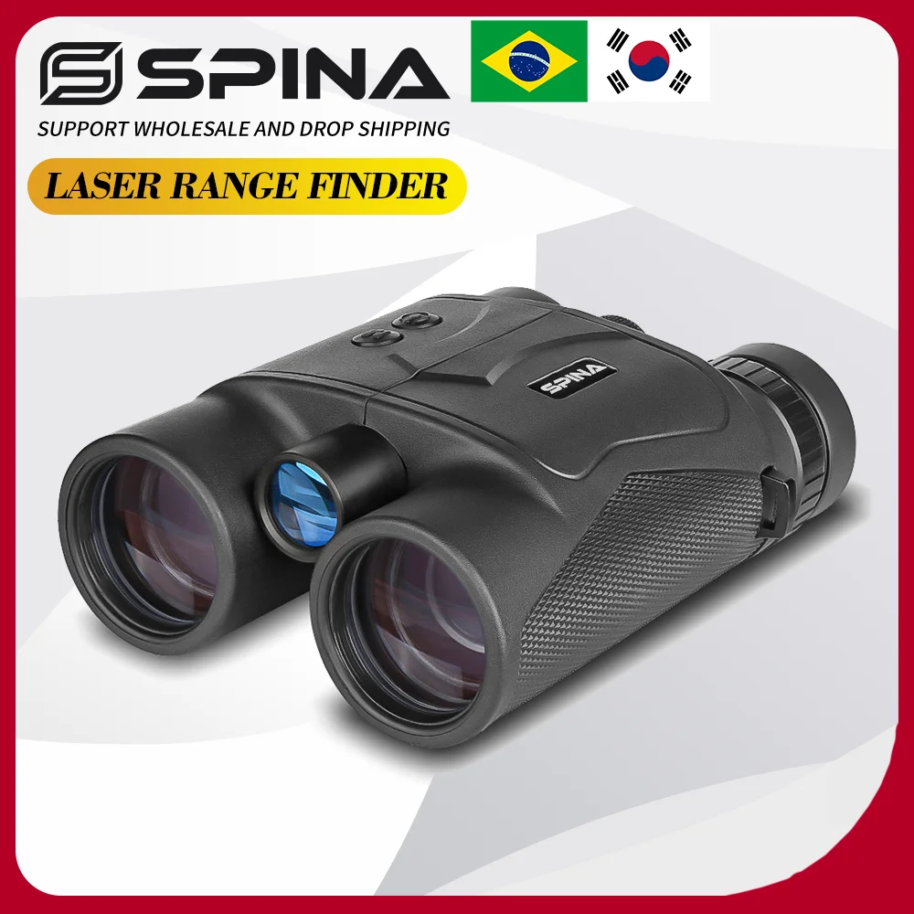 SPINA 10X42 Laser Rangefinder 1200 Meters Ranging Binoculars Telescope Tactical Hunting Outdoor Distance Measurement Waterproof