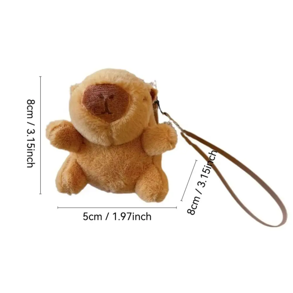 Cute Capybara Earphone Bag Plush with Lanyard Bluetooth Earbuds Case Cartoon Gift Keychain for Airpods 1/2/3/4/Pro/Pro2 Gift