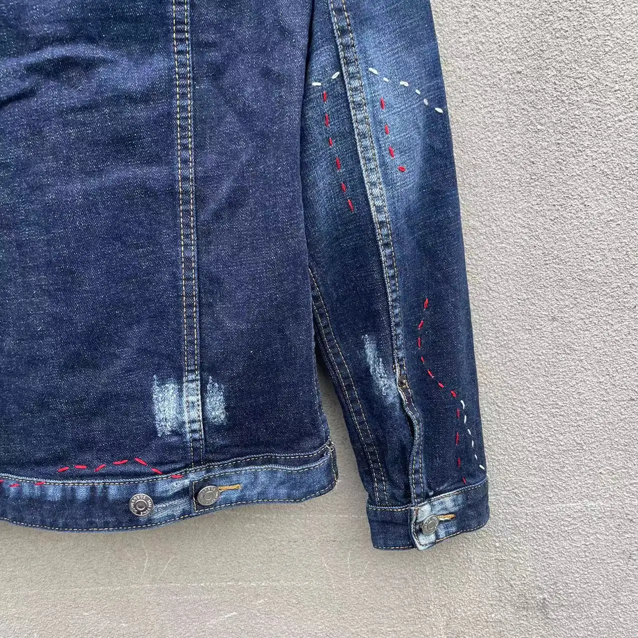 メンズデニムジャケット,刺denim付きホワイトコート,折りたたみ式,水玉模様,ギフトとして最適