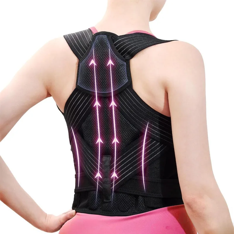 Adult Invisible Posture Corrector Belt Fishnet Comfortable Compression Back Shoulder Opening Brace for Humpback Correction