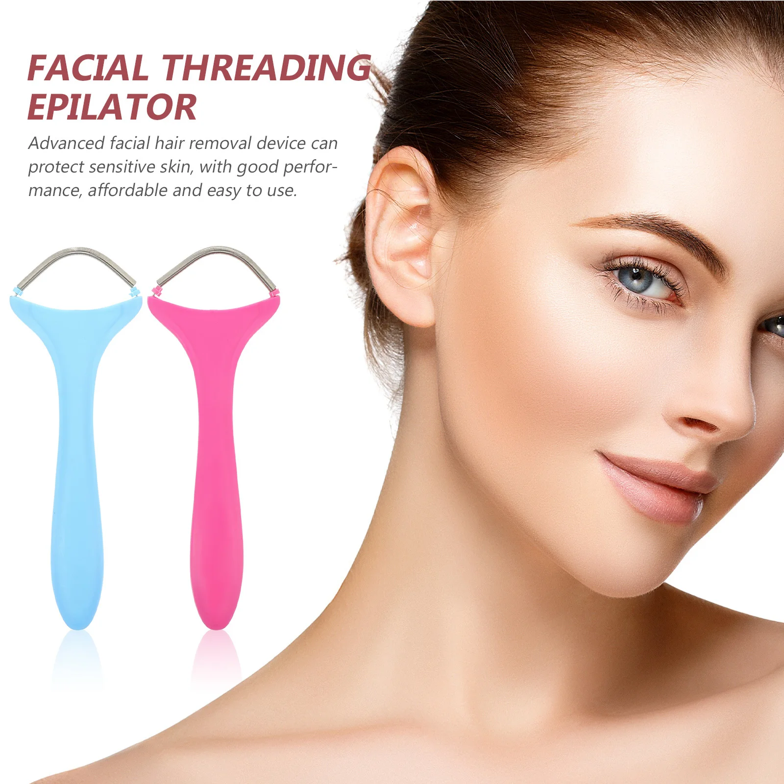 قطعتان من ماكينة إزالة الشعر بخيوط الوجه للنساء خفيفة الوزن ومتينة وغير مؤلمة لإزالة الشعر وإزالة شعر الوجه #4