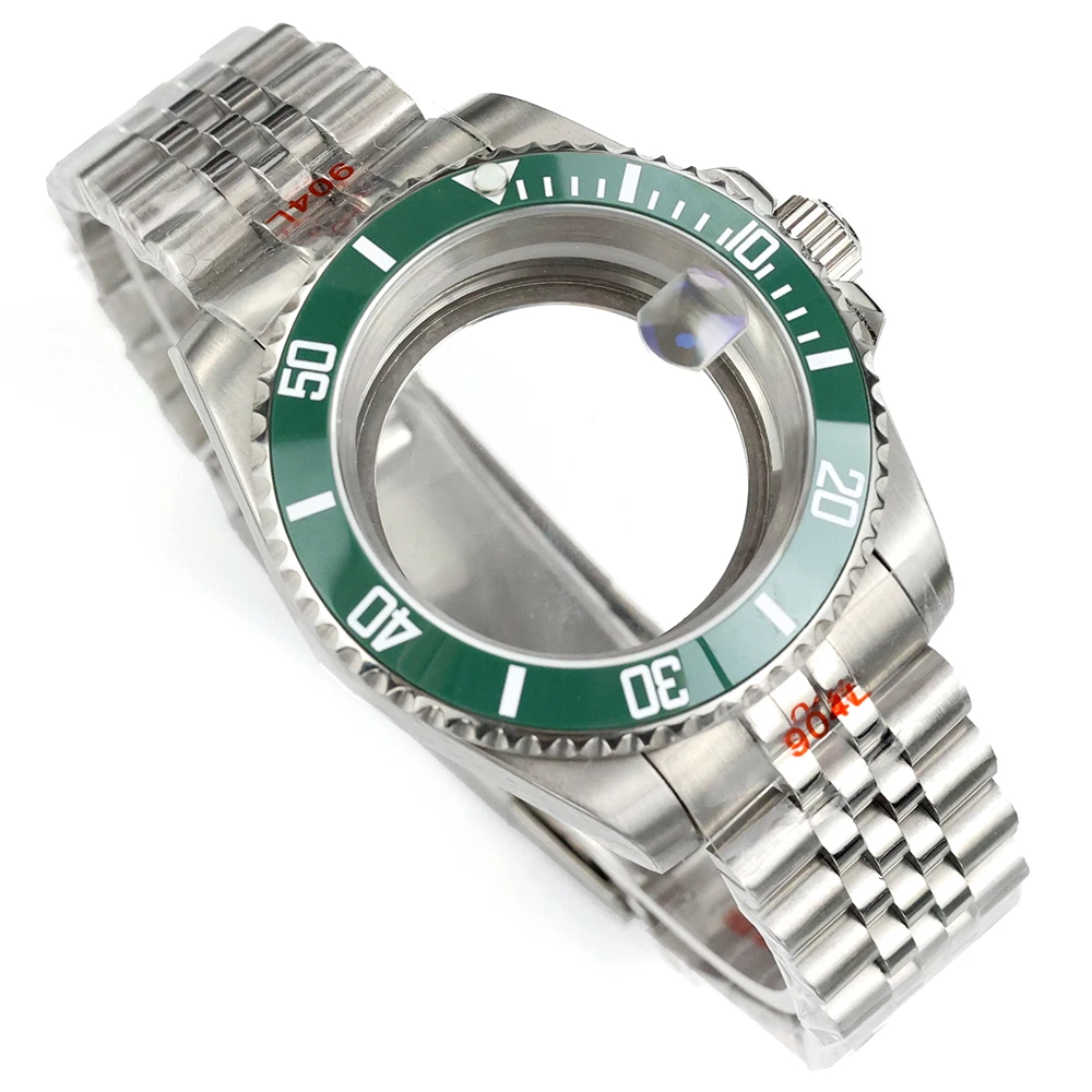 

40mm For SUB GMT NH35 Watch Case Sapphire glass Men‘s Case Jubilee Bracelet For NH35 NH36 NH38 NH34 Movement Stainless Steel