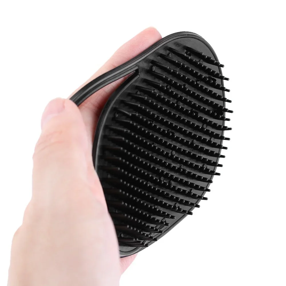 1 PCS Small Round Shampoo Comb Pocket Men Beard Mustache Palm Scalp Massage Black Hair Care Travel Portable Brush Styling Tools