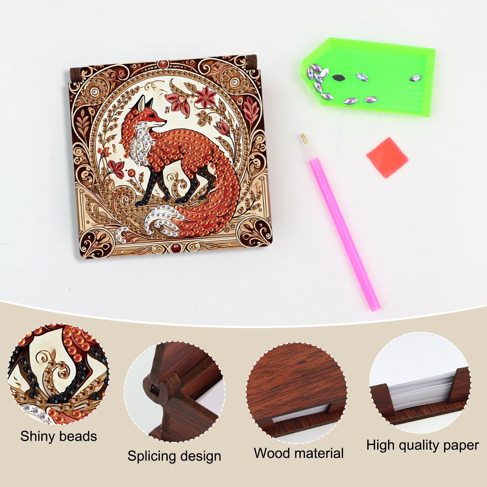 Special shaped Diamond Art Painting Sticky Note Box kits,Cute animals partial Diamond Art note box for Home Office decorate Gift view 5