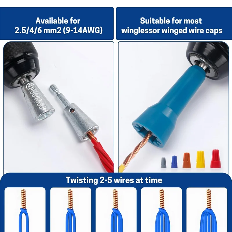 

AB46-Wire Twister Tool For Drill, Drill Wire Twister,Portable Bit Holders,Wire Twisting Tool For Electrical Power Drills