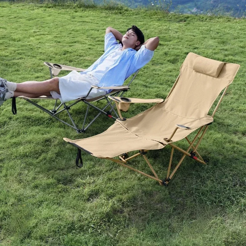 Outdoor Furniture Chairs Foldable Recliner Outdoor Folding Chair Portable Camping Chair Beach Moon Office Lunch Break Playa