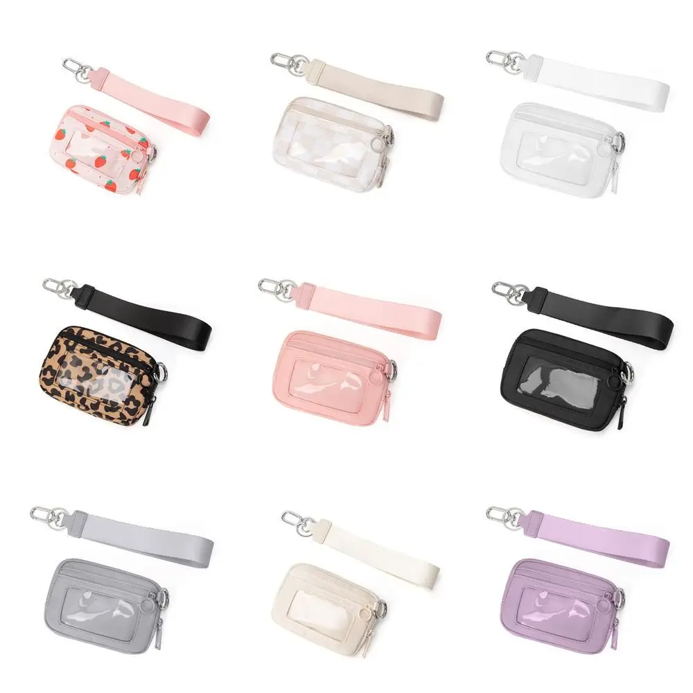 Fashion Nylon Hanging Card Holder Multifunction Mini Small Square Purse Bag Portable Waterproof Multi-card Hand Wallet Outdoor