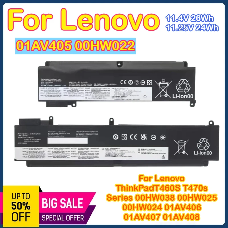 

01AV405 00HW022 Laptop Battery for Lenovo ThinkPad T460S T470S Series 01AV406 SB10J79003 01AV462 01AV407 01AV408 00HW038 00HW024