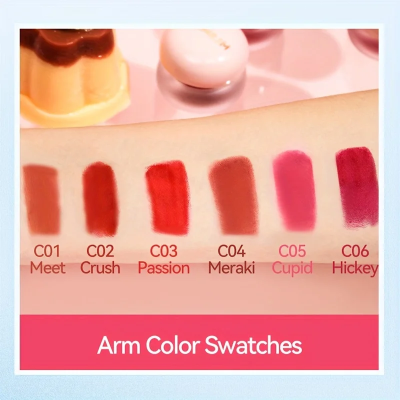 Velvet Matte Lip Mud Blush Can - Long-Lasting Easy Color Multi-Use for Lips Face And Cheeks Red Lip Mud Makeup For Easter
