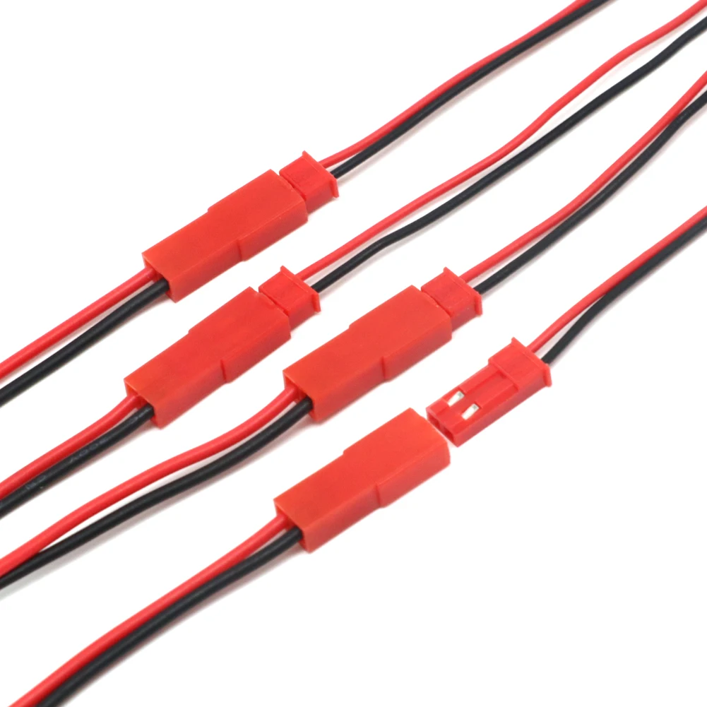 Conector JST macho e fêmea Plug para RC Lipo bateria, carro, barco, drone, avião, 100mm, 150mm, 200mm, 10 pares, 20pcs