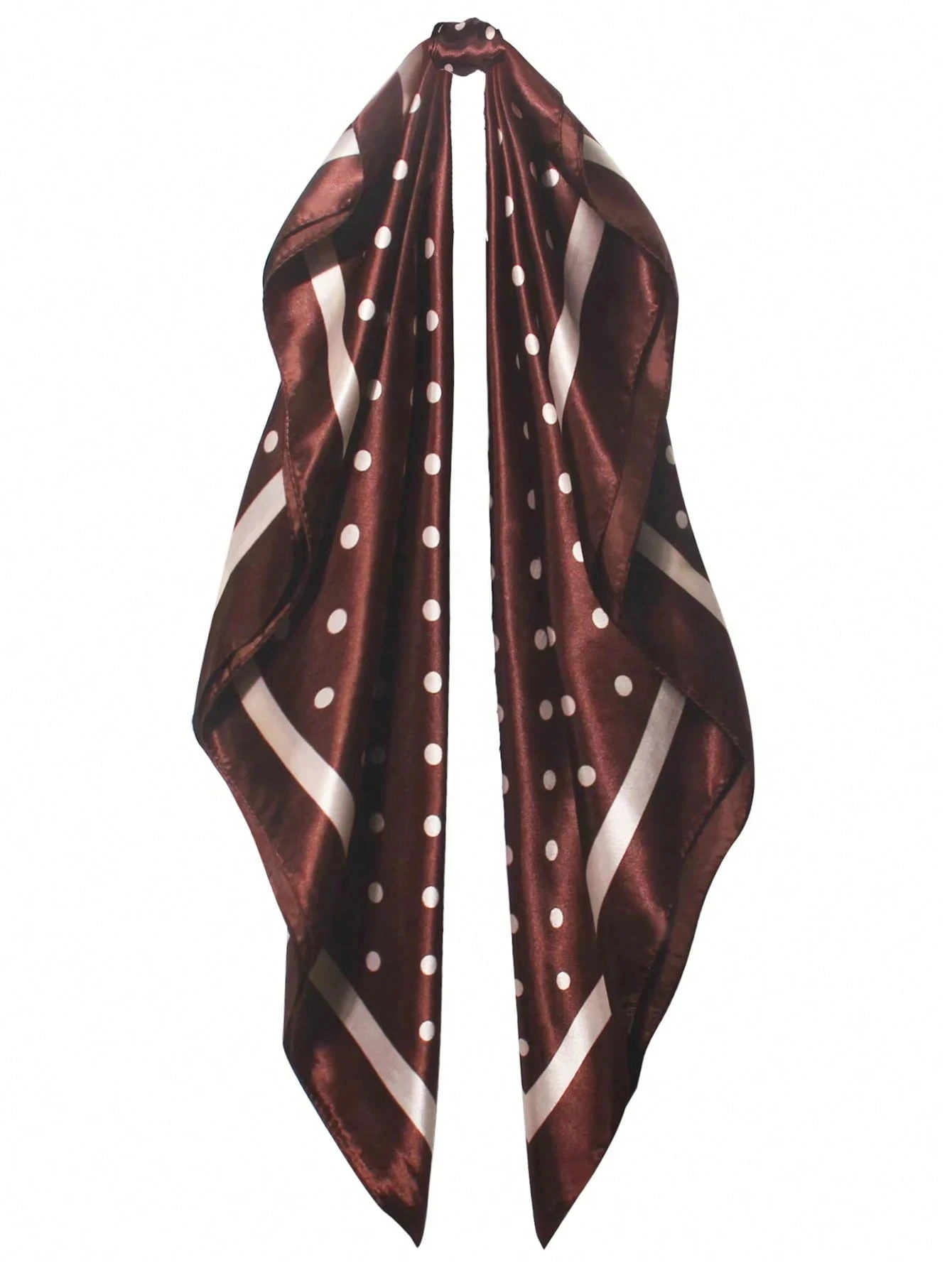 Foulard carré imprimé à pois pour femmes, châle en soie, bandes de cheveux, bandeau, Hijab en Satin, Bandana, 2022