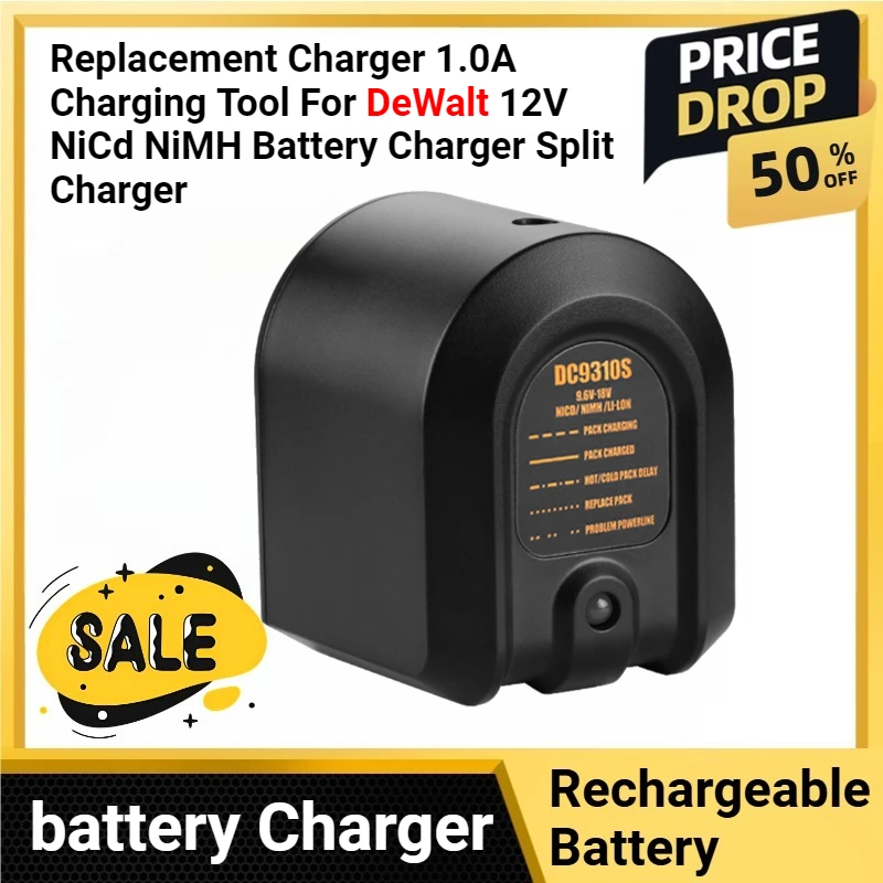 

NiCd NiMH Battery Replacement Charger 1.0A Charging Tool for DeWalt 12V NiCd NiMH Battery Charger Split Charger