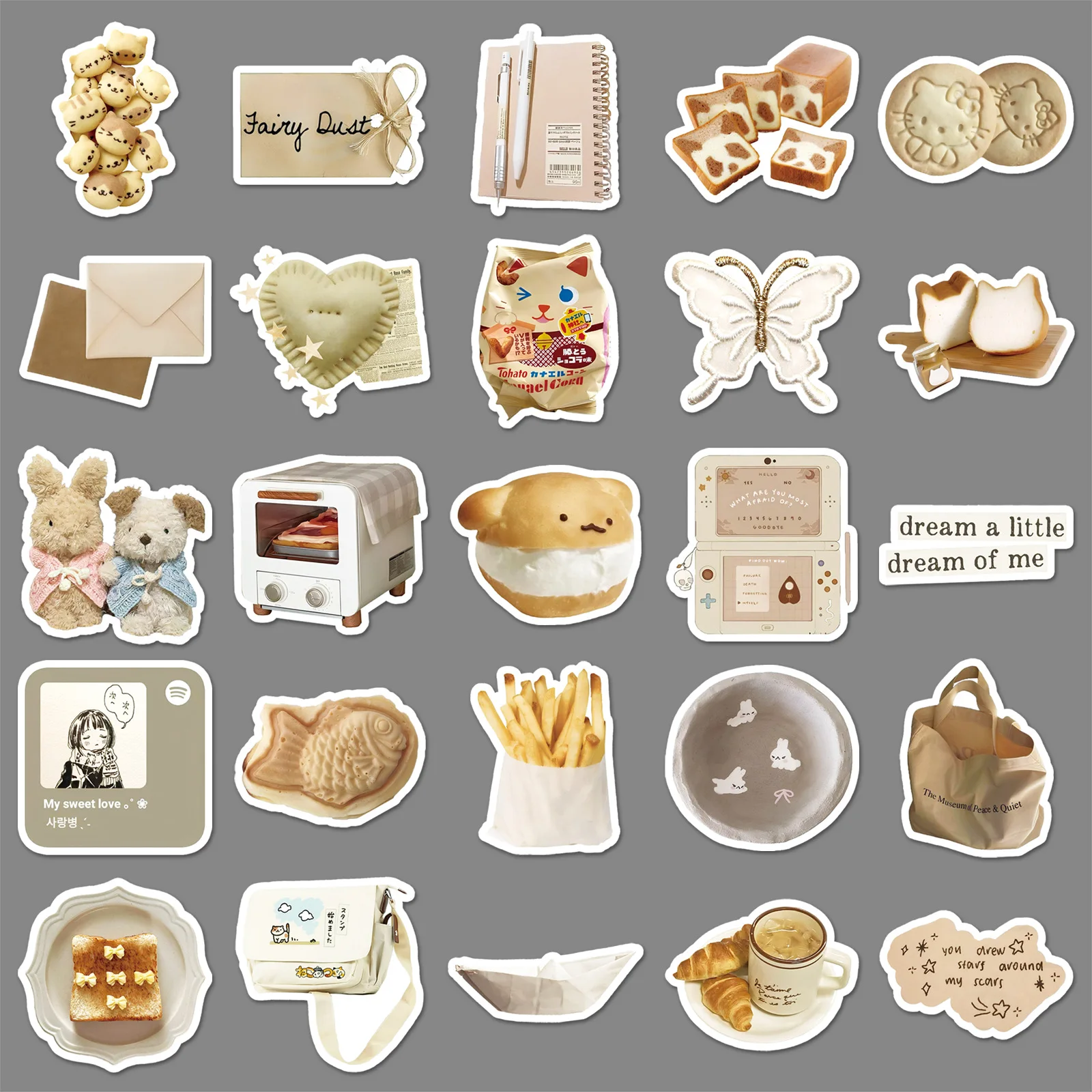 50 قطعة ملصقات الشوفان لاتيه الكورية الكرتون الإبداعية الحلوى الكتابة على الجدران DIY الديكور جراب هاتف ملصقات دفتر الملاحظات #3