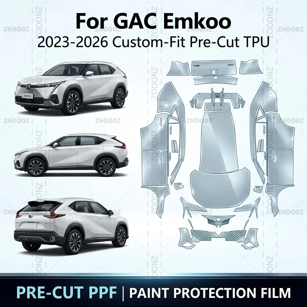 For GAC Emkoo 2023-2026 Custom-Fit Pre-Cut TPU PPF Paint Protection Self Healing Full Vehicle Glossy Clear Matte Black